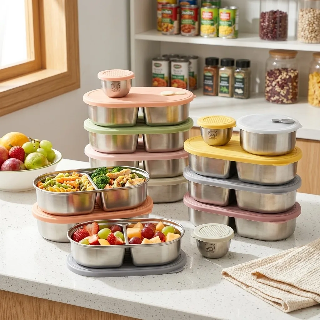 Food Storage With Dividers - Caixa de almoço tipo bento, em