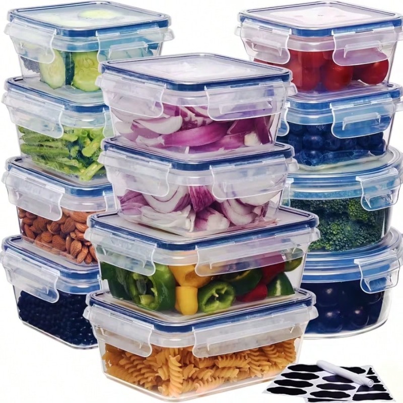 Food Storage Labels - Conjunto de 12 recipientes para armazenar